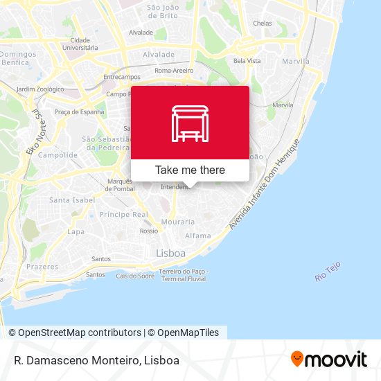 R. Damasceno Monteiro mapa