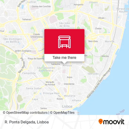 R. Ponta Delgada map