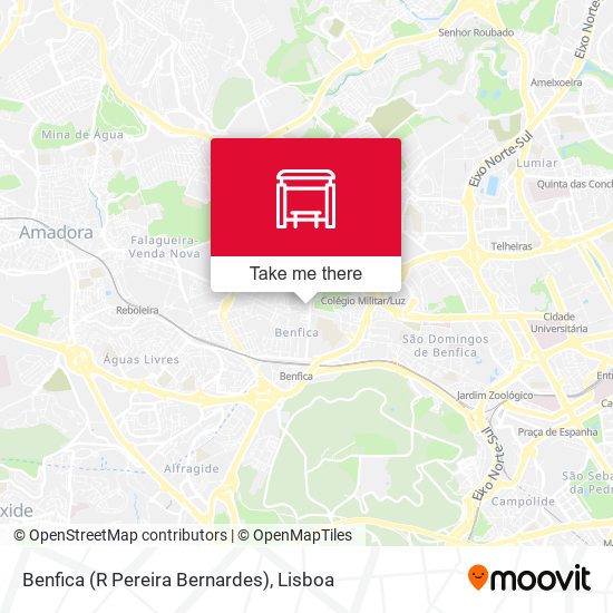 Benfica (R Pereira Bernardes) map