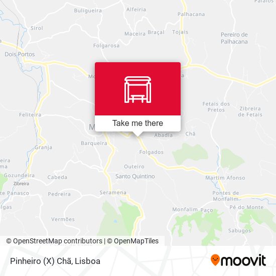 Pinheiro (X) Chã mapa