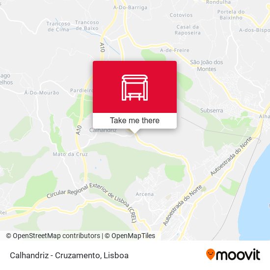 Calhandriz - Cruzamento map