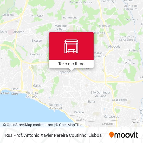 Rua Prof. António Xavier Pereira Coutinho map
