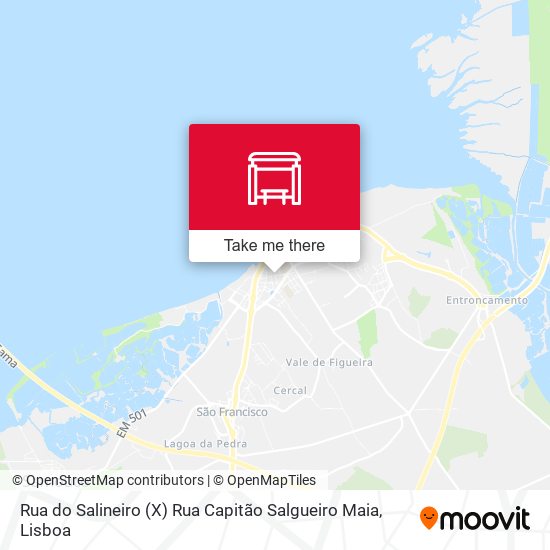 Rua do Salineiro (X) Rua Capitão Salgueiro Maia mapa
