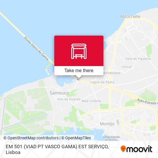 EM 501 (VIAD PT VASCO GAMA) EST SERVIÇO mapa