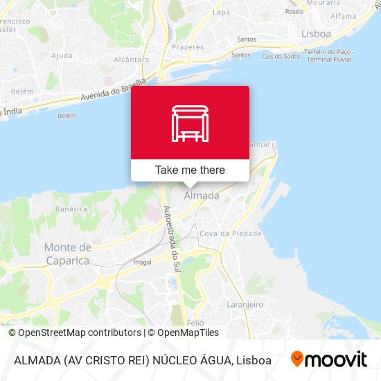 ALMADA (AV CRISTO REI) NÚCLEO ÁGUA map