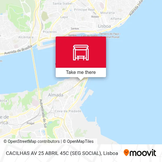 CACILHAS AV 25 ABRIL 45C (SEG SOCIAL) map