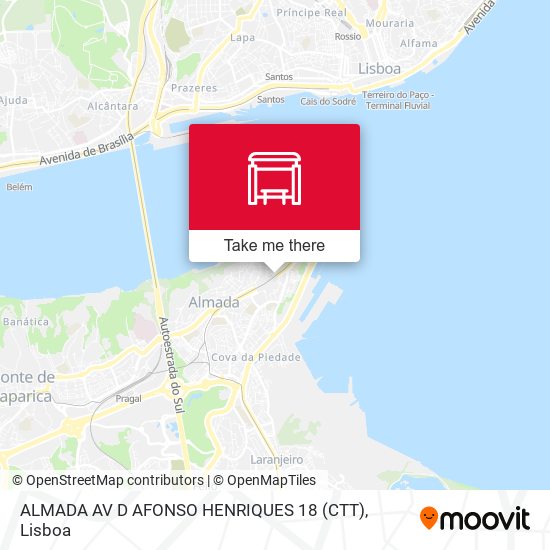 ALMADA AV D AFONSO HENRIQUES 18 (CTT) mapa