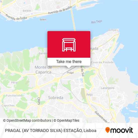 PRAGAL (AV TORRADO SILVA) ESTAÇÃO map