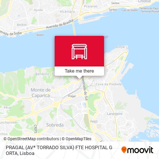 PRAGAL (AVª TORRADO SILVA) FTE HOSPITAL G ORTA mapa