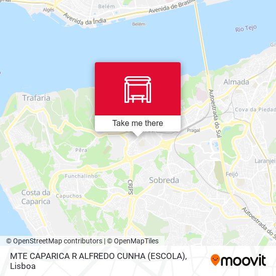 MTE CAPARICA R ALFREDO CUNHA (ESCOLA) mapa