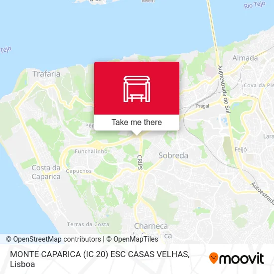 MONTE CAPARICA (IC 20) ESC CASAS VELHAS map