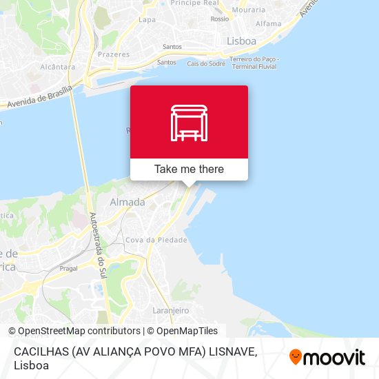 CACILHAS (AV ALIANÇA POVO MFA) LISNAVE mapa