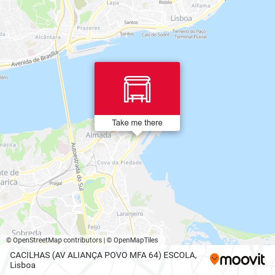 CACILHAS (AV ALIANÇA POVO MFA 64) ESCOLA mapa