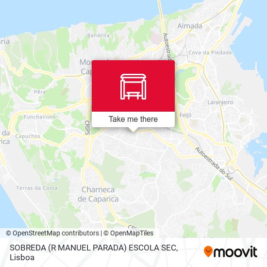 SOBREDA (R MANUEL PARADA) ESCOLA SEC mapa