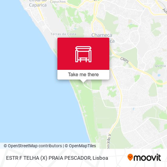 ESTR F TELHA (X) PRAIA PESCADOR mapa