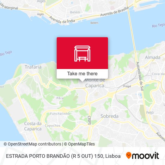 ESTRADA PORTO BRANDÃO (R 5 OUT) 150 map