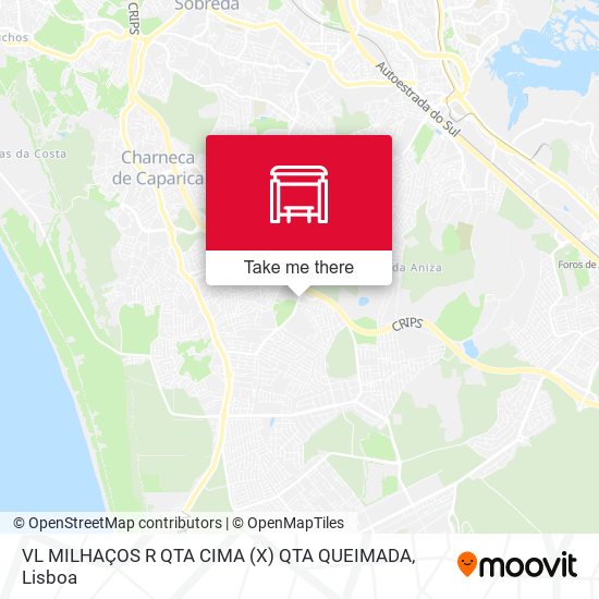 VL MILHAÇOS R QTA CIMA (X) QTA QUEIMADA map