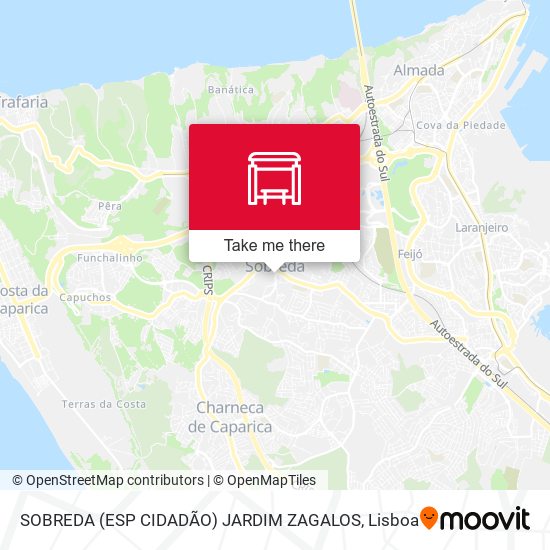 SOBREDA (ESP CIDADÃO) JARDIM ZAGALOS map