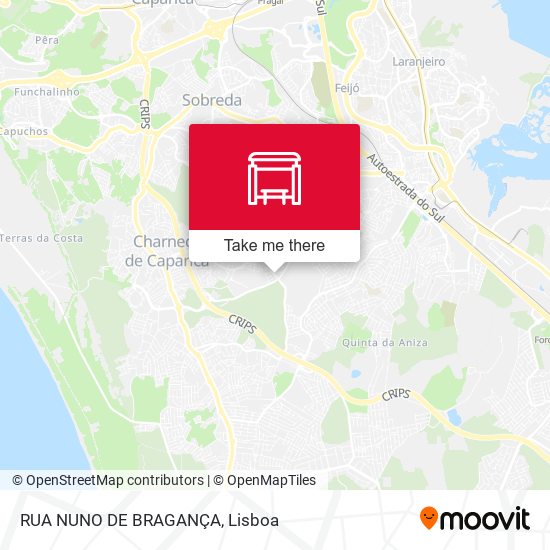 RUA NUNO DE BRAGANÇA mapa