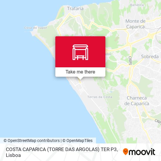 COSTA CAPARICA (TORRE DAS ARGOLAS) TER P3 map