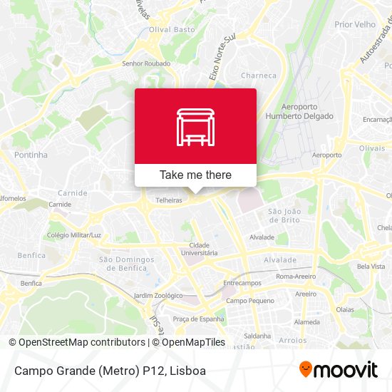 Campo Grande (Metro) P12 mapa