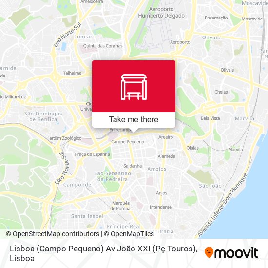 Lisboa (Campo Pequeno) Av João XXI (Pç Touros) mapa