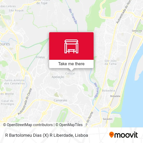 R Bartolomeu Dias (X) R Liberdade map