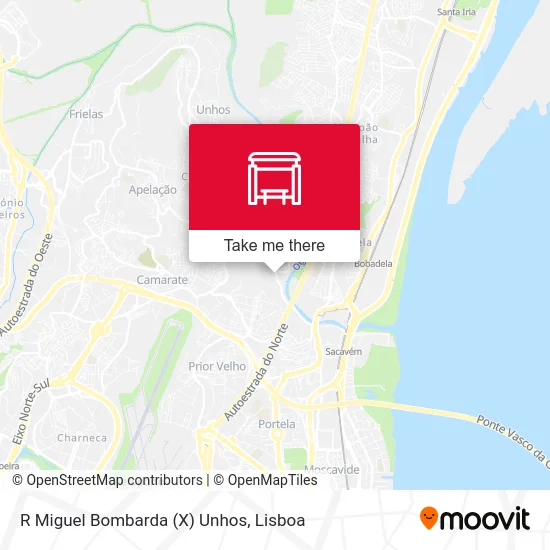 R Miguel Bombarda (X) Unhos map