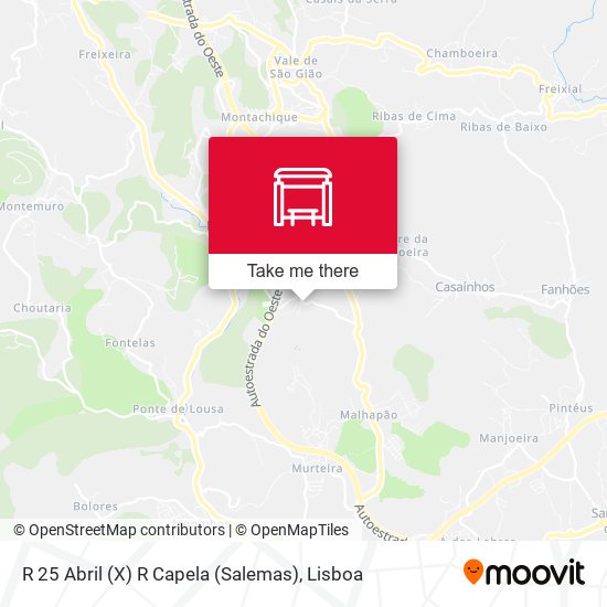 R 25 Abril (X) R Capela (Salemas) mapa