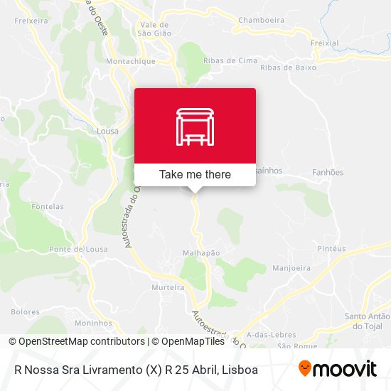 R Nossa Sra Livramento (X) R 25 Abril mapa