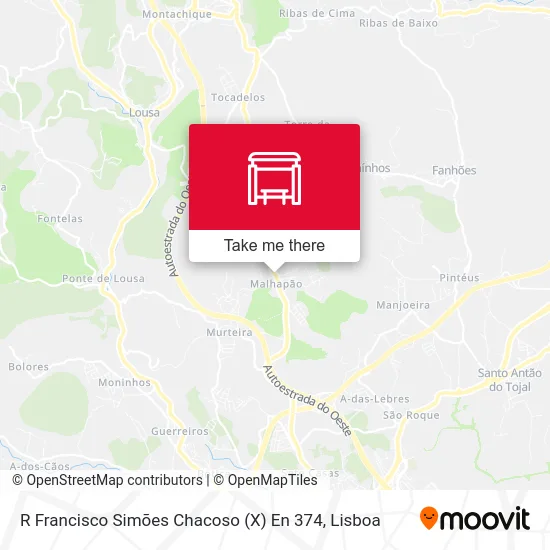 R Francisco Simões Chacoso (X) En 374 map