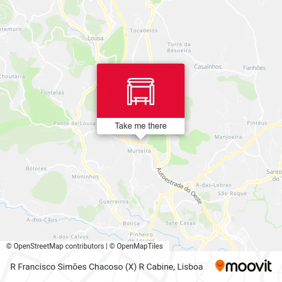R Francisco Simões Chacoso (X) R Cabine map