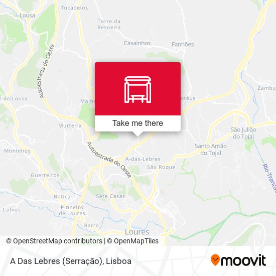 A Das Lebres (Serração) map