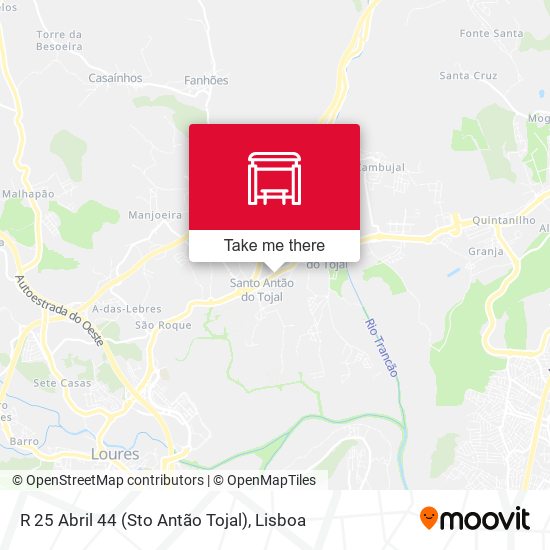 R 25 Abril 44 (Sto Antão Tojal) mapa