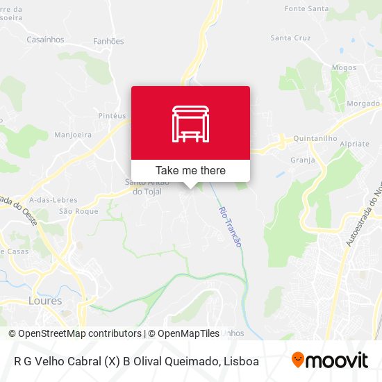 R G Velho Cabral (X) B Olival Queimado map