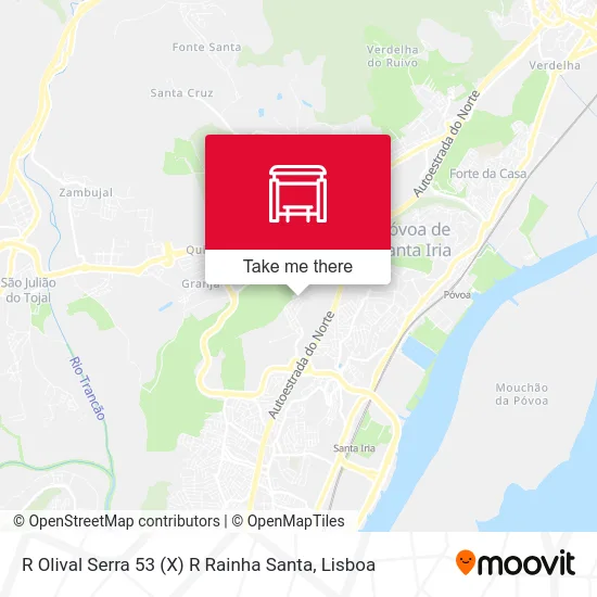 R Olival Serra 53 (X) R Rainha Santa map