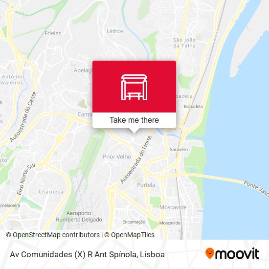 Av Comunidades (X) R Ant Spínola mapa
