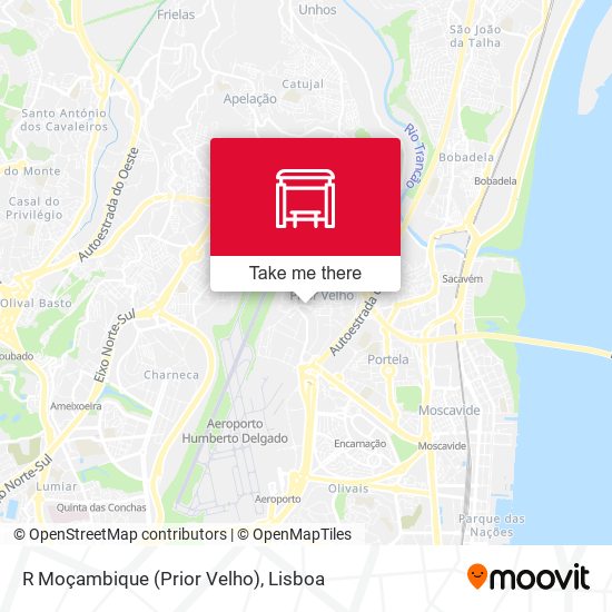 R Moçambique (Prior Velho) mapa