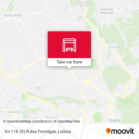 En 116 (X) R das Formigas mapa
