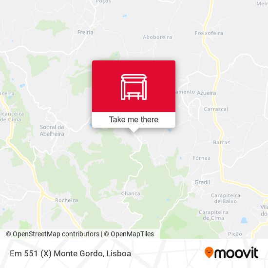 Em 551 (X) Monte Gordo mapa