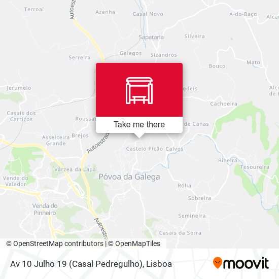 Av 10 Julho 19 (Casal Pedregulho) map