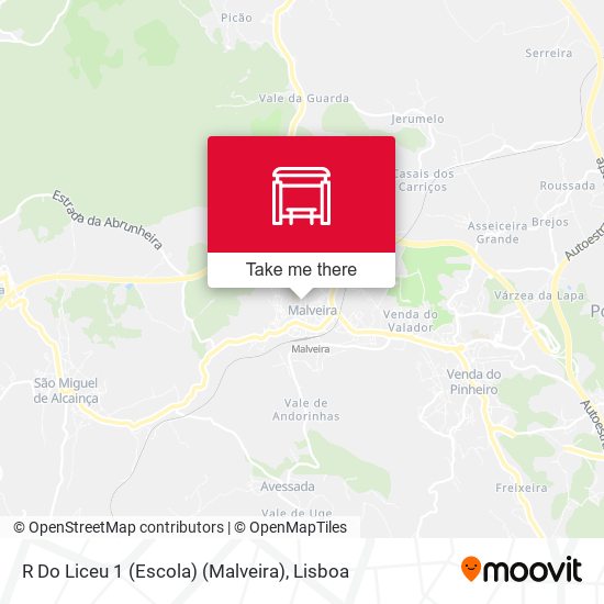 R Do Liceu 1 (Escola) (Malveira) mapa