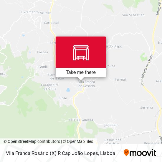 Vila Franca Rosário (X) R Cap João Lopes mapa