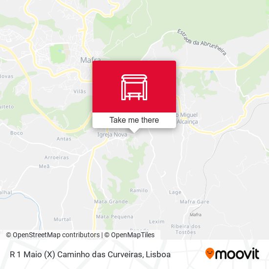 R 1 Maio (X) Caminho das Curveiras map
