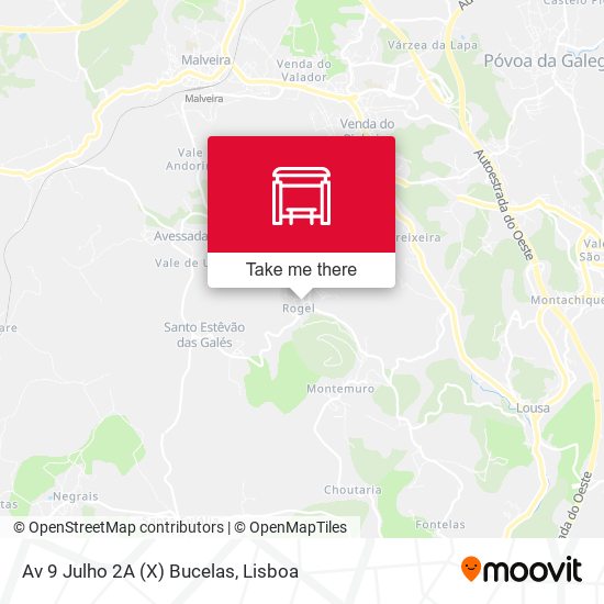 Av 9 Julho 2A (X) Bucelas mapa