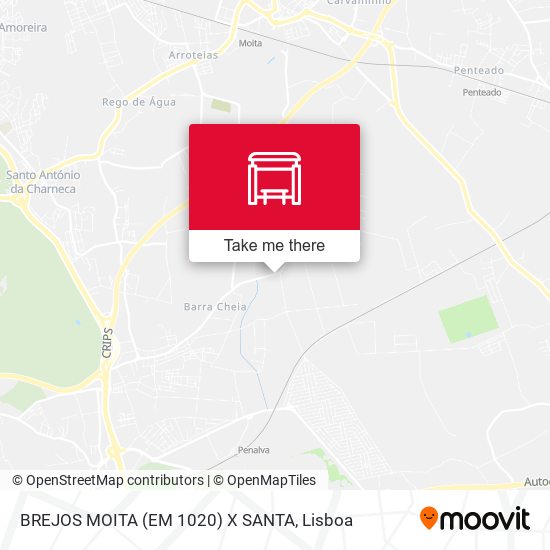 BREJOS MOITA (EM 1020) X SANTA map