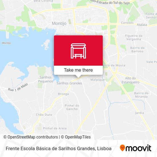 Frente Escola Básica de Sarilhos Grandes mapa