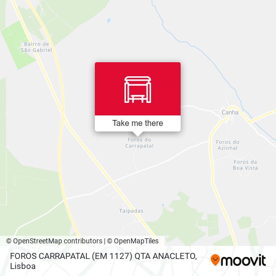 FOROS CARRAPATAL (EM 1127) QTA ANACLETO mapa