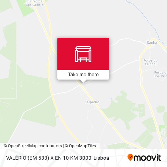 VALÉRIO (EM 533) X EN 10 KM 3000 mapa