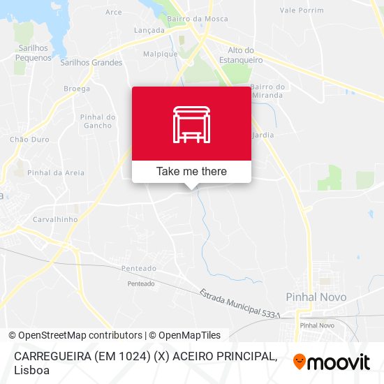 CARREGUEIRA (EM 1024) (X) ACEIRO PRINCIPAL mapa